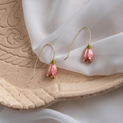 Tulip Floral Drop Earrings - view 6