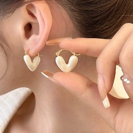 Heart Stud Earrings - view 2