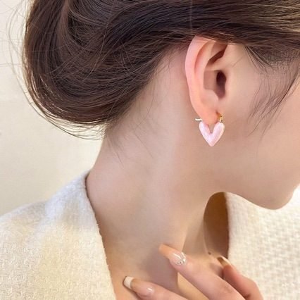Heart Stud Earrings - view 3