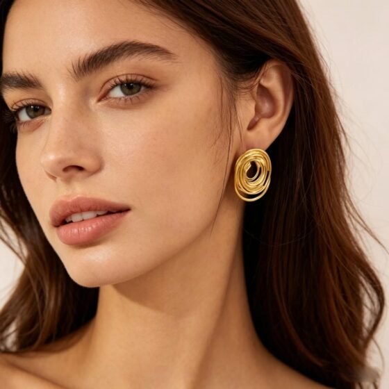 Sculptural Spiral Earrings - view 1