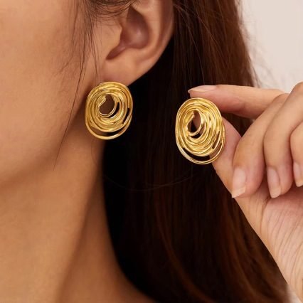 Sculptural Spiral Earrings - view 2