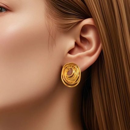 Sculptural Spiral Earrings - view 3