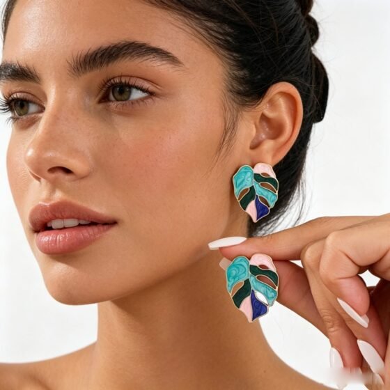 Leaf Stud Earrings - view 1