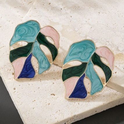 Leaf Stud Earrings - view 2