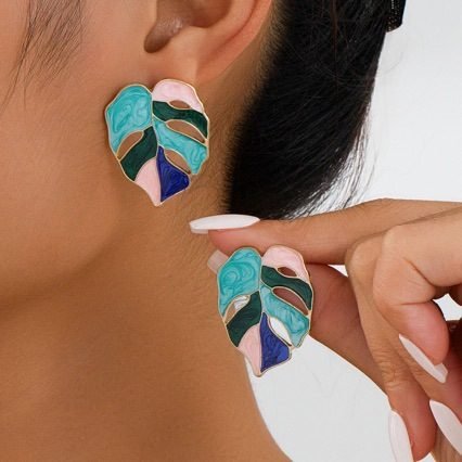 Leaf Stud Earrings - view 3