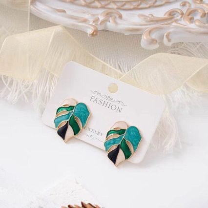 Leaf Stud Earrings - view 4