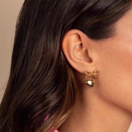 Bow Butterfly Drop Earrings - view 3