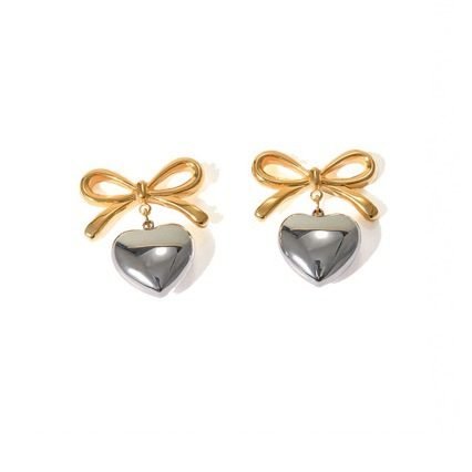 Bow Butterfly Drop Earrings - view 4