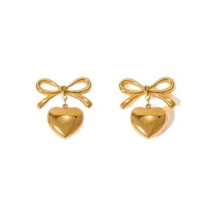 Bow Butterfly Drop Earrings - view 5