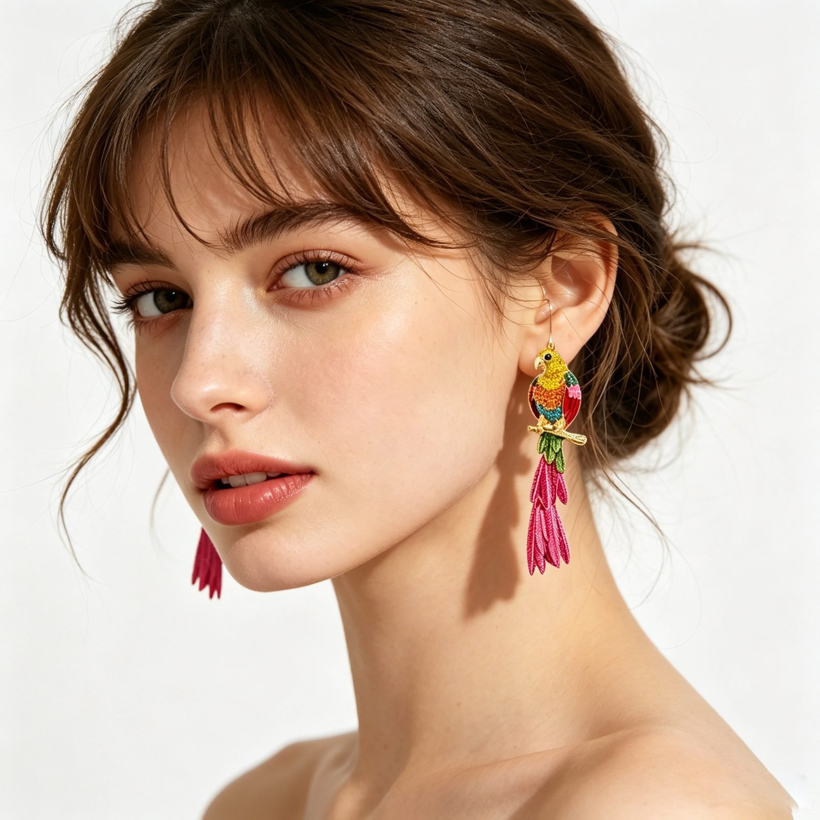 Ocean Parrot Hoop Earrings - view 1
