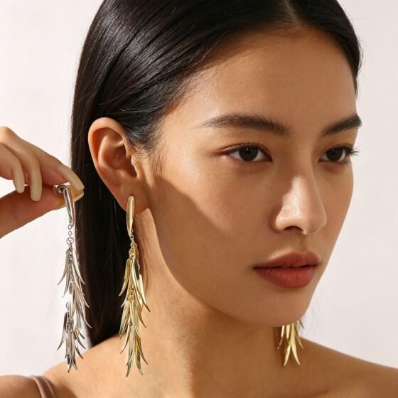 Leaf Drop Earrings - view 1