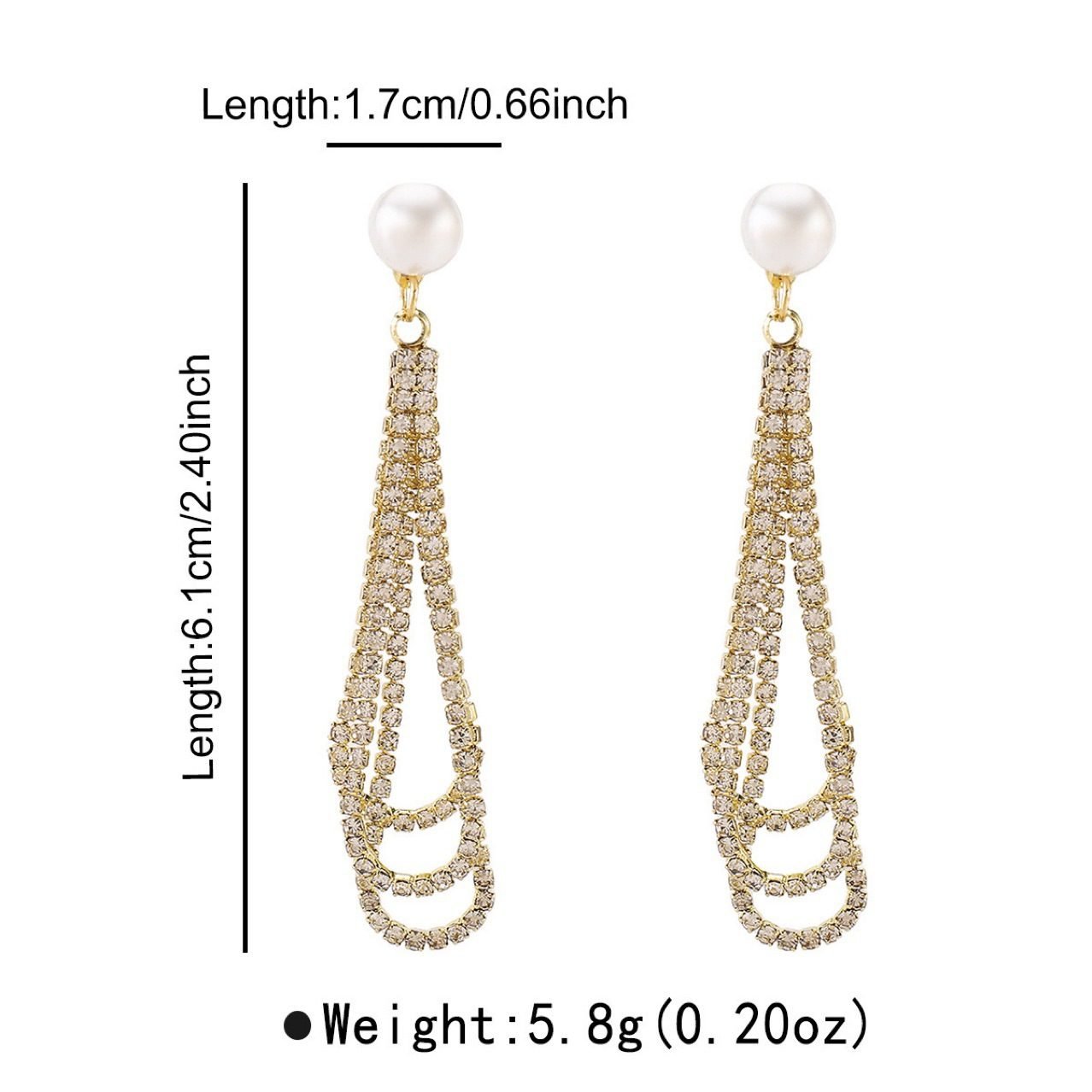 Crystal Drop Earrings No. 065 - view 7