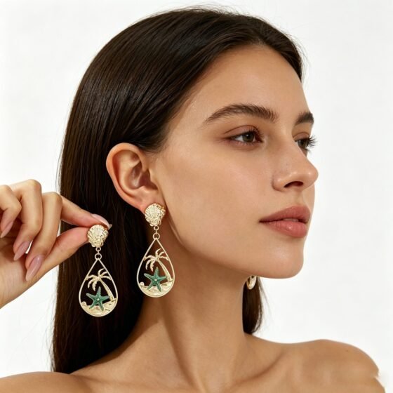 Starfish Sculptural Drop Earrings - view 1