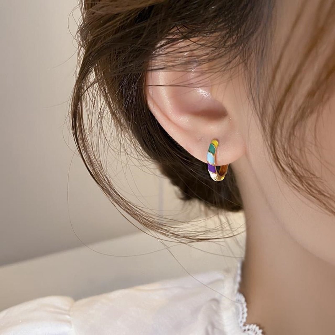 Colorful Hoop Earrings - view 4
