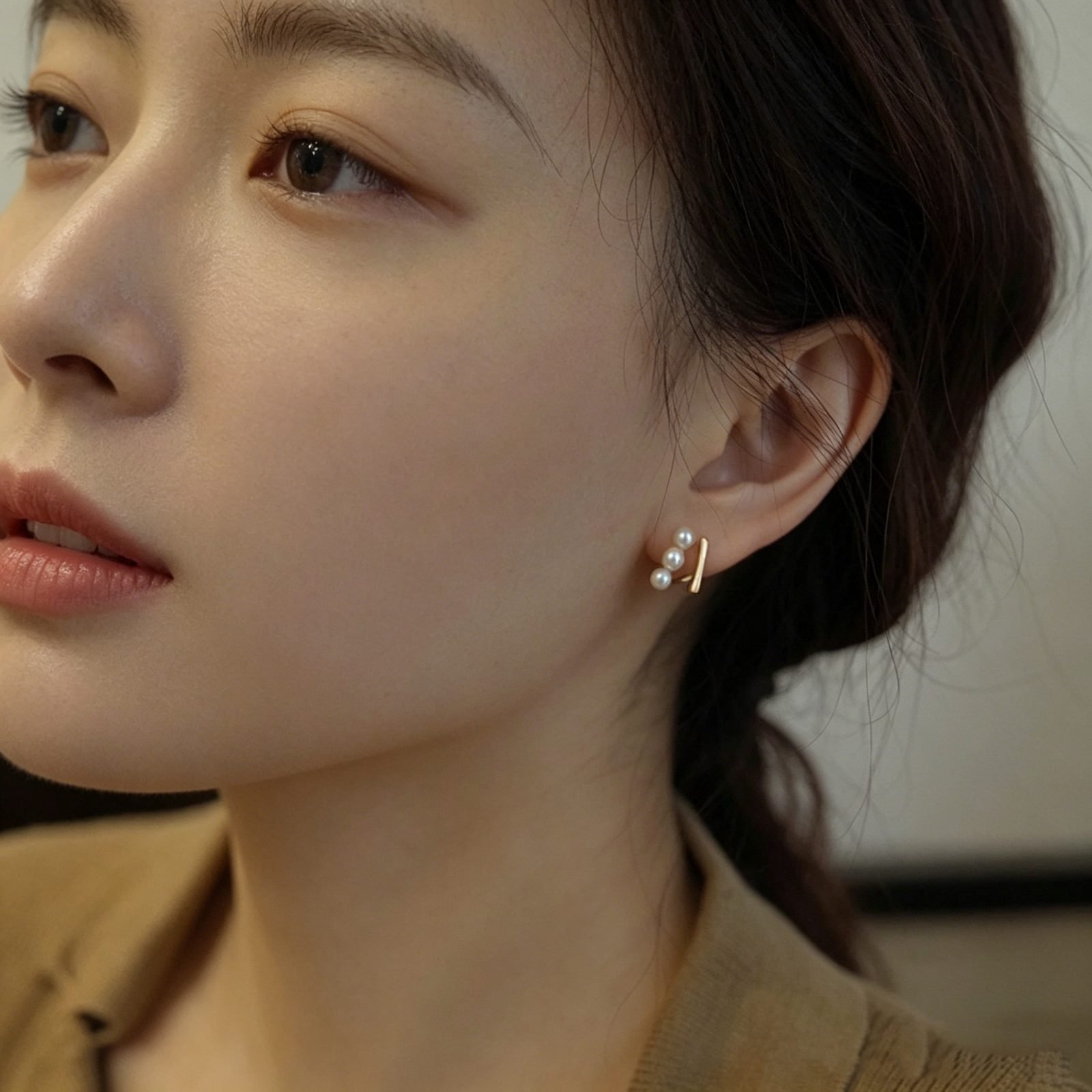 Pearl Sculptural Stud Earrings - view 1