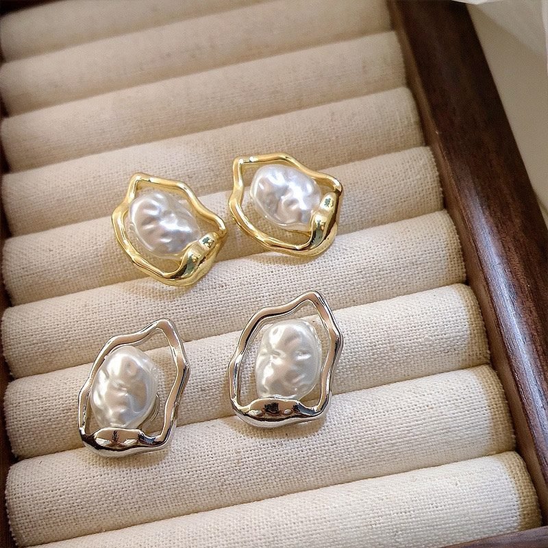 Pearl Floral Stud Earrings - view 3