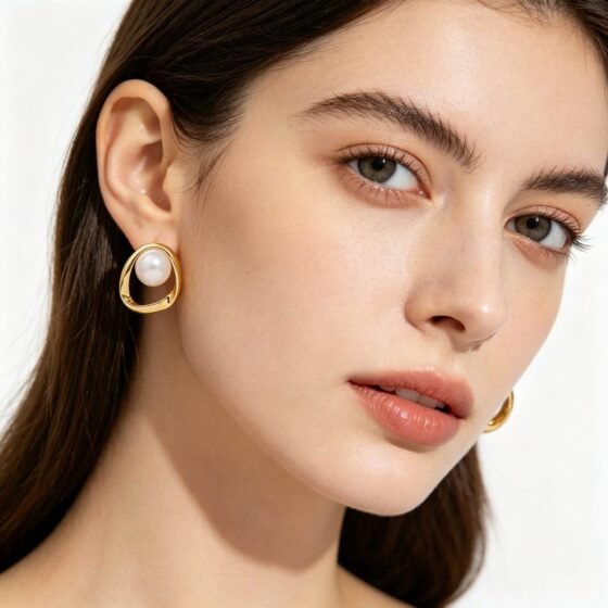 Pearl Vintage Stud Earrings - view 1