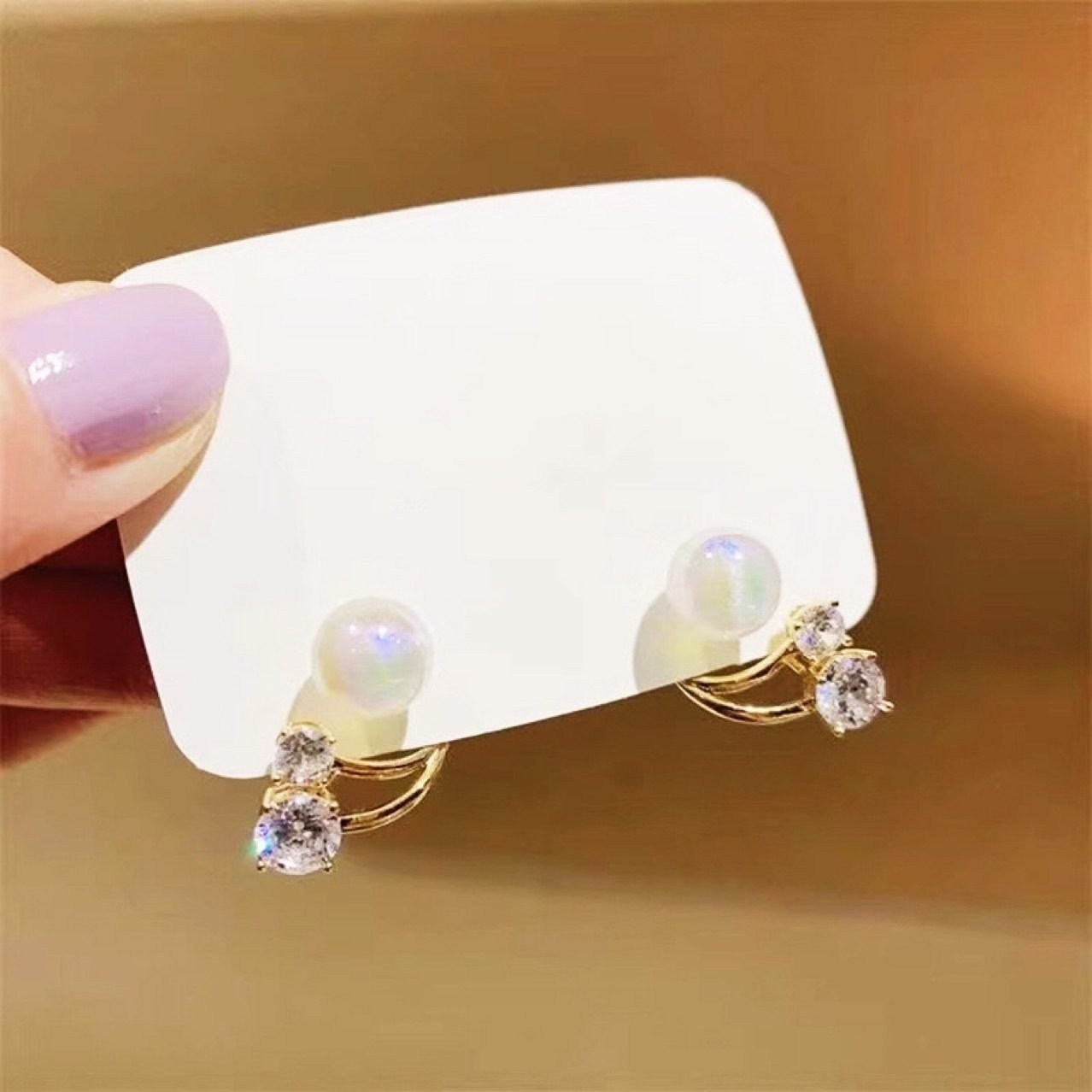 Pearl Vintage Stud Earrings No. 139 - view 3