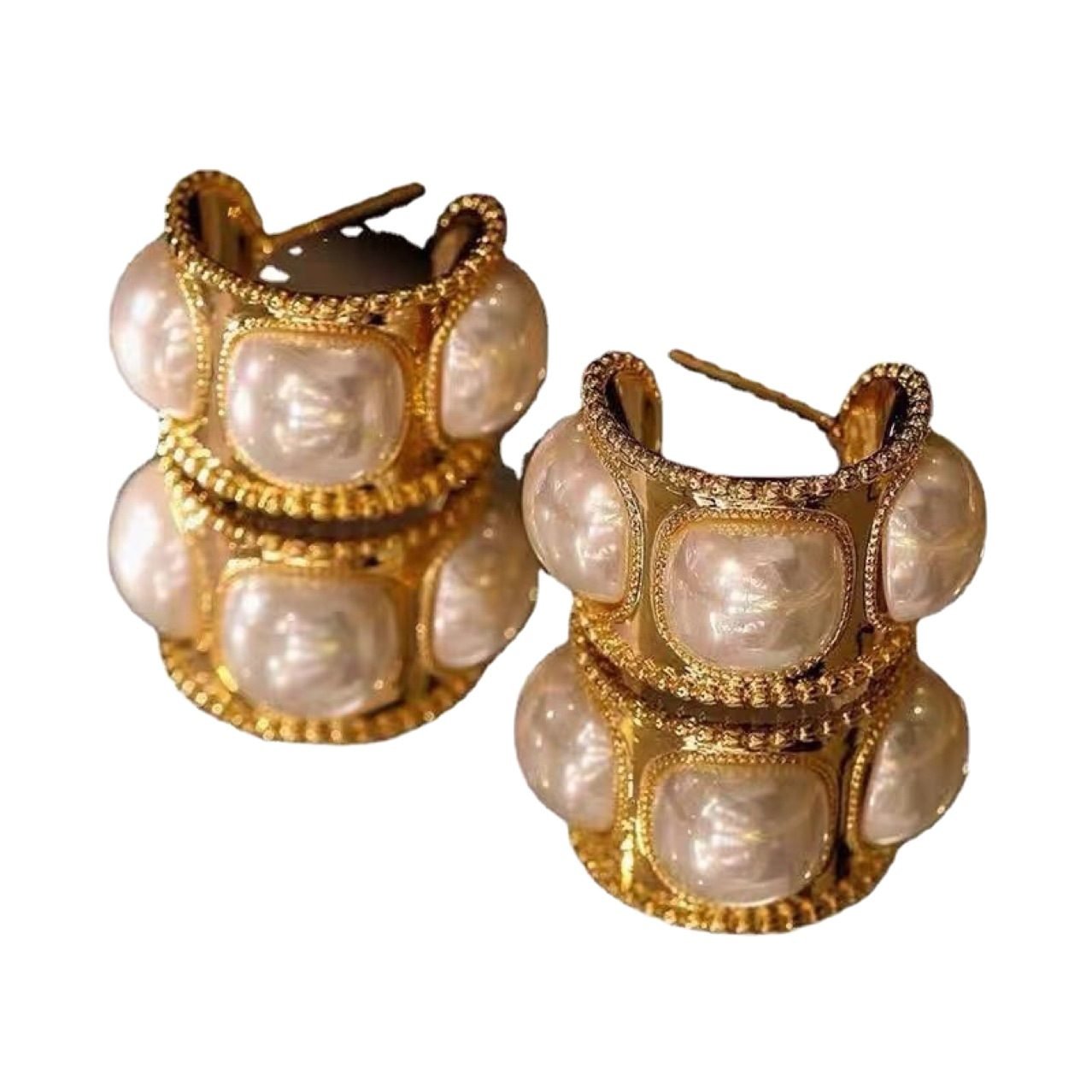 Pearl Hoop Earrings - view 6