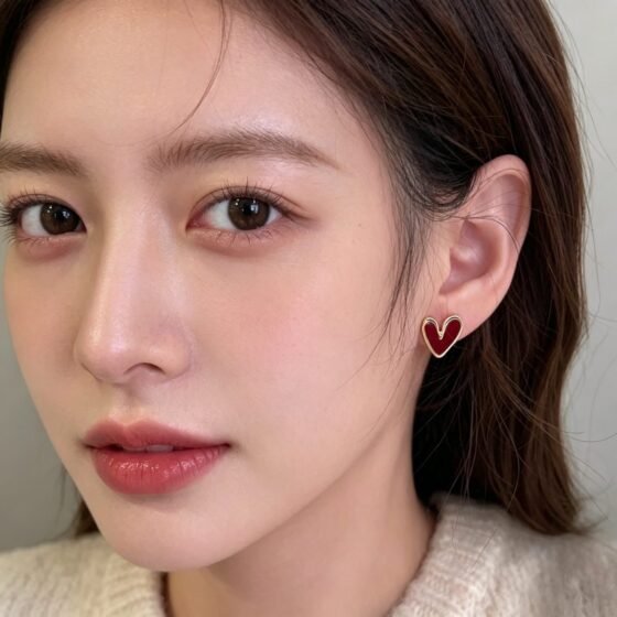 Heart Sculptural Stud Earrings - view 1