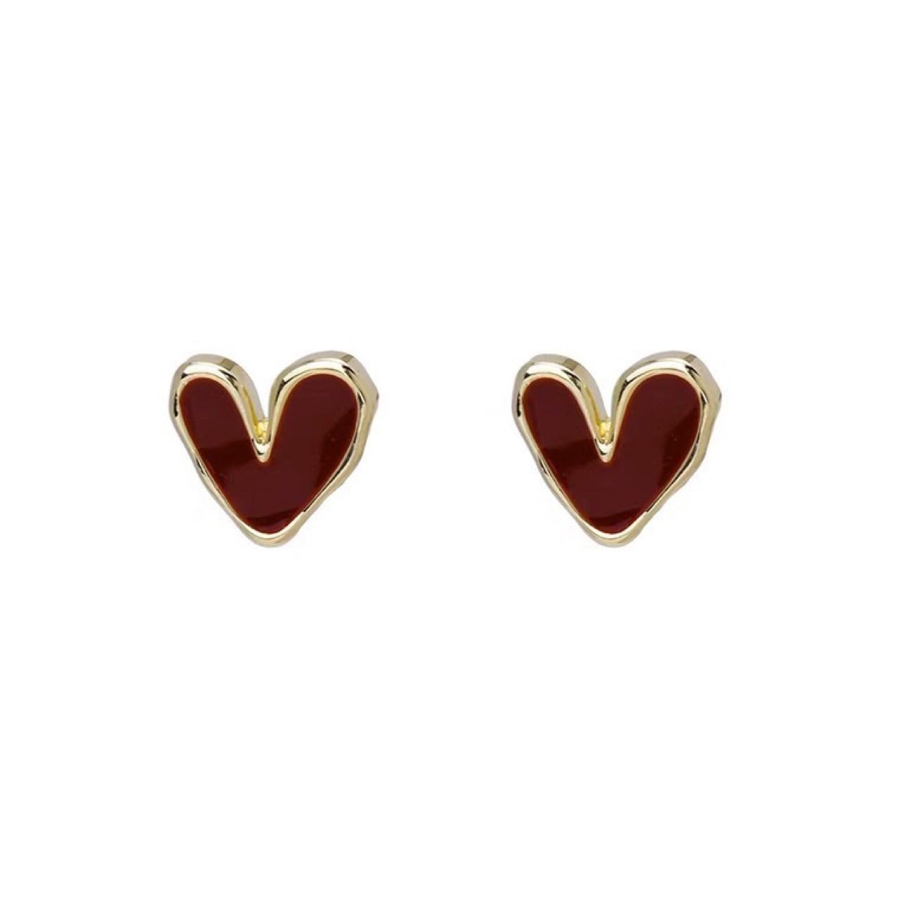 Heart Sculptural Stud Earrings - view 6