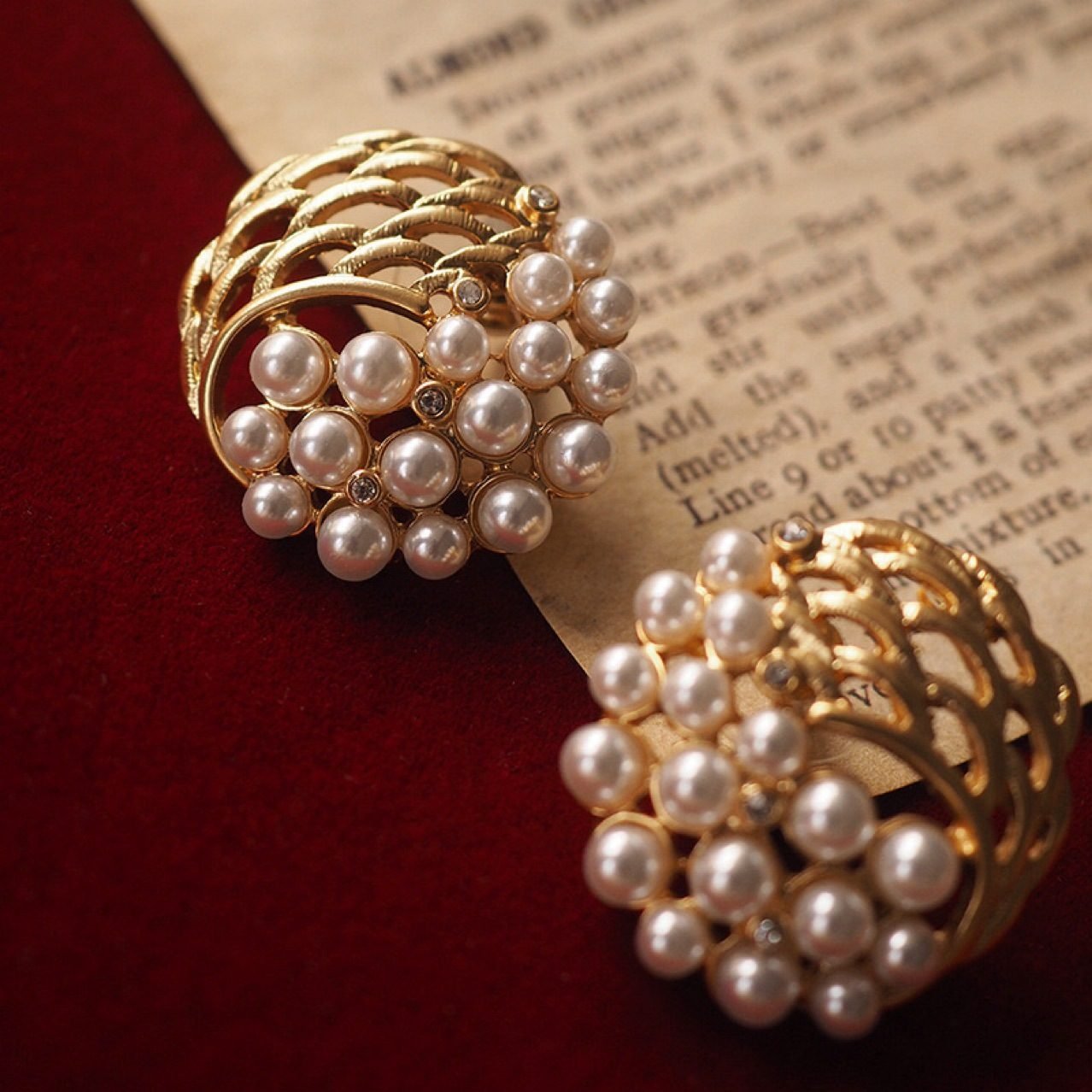 Pearl Floral Earrings - view 2