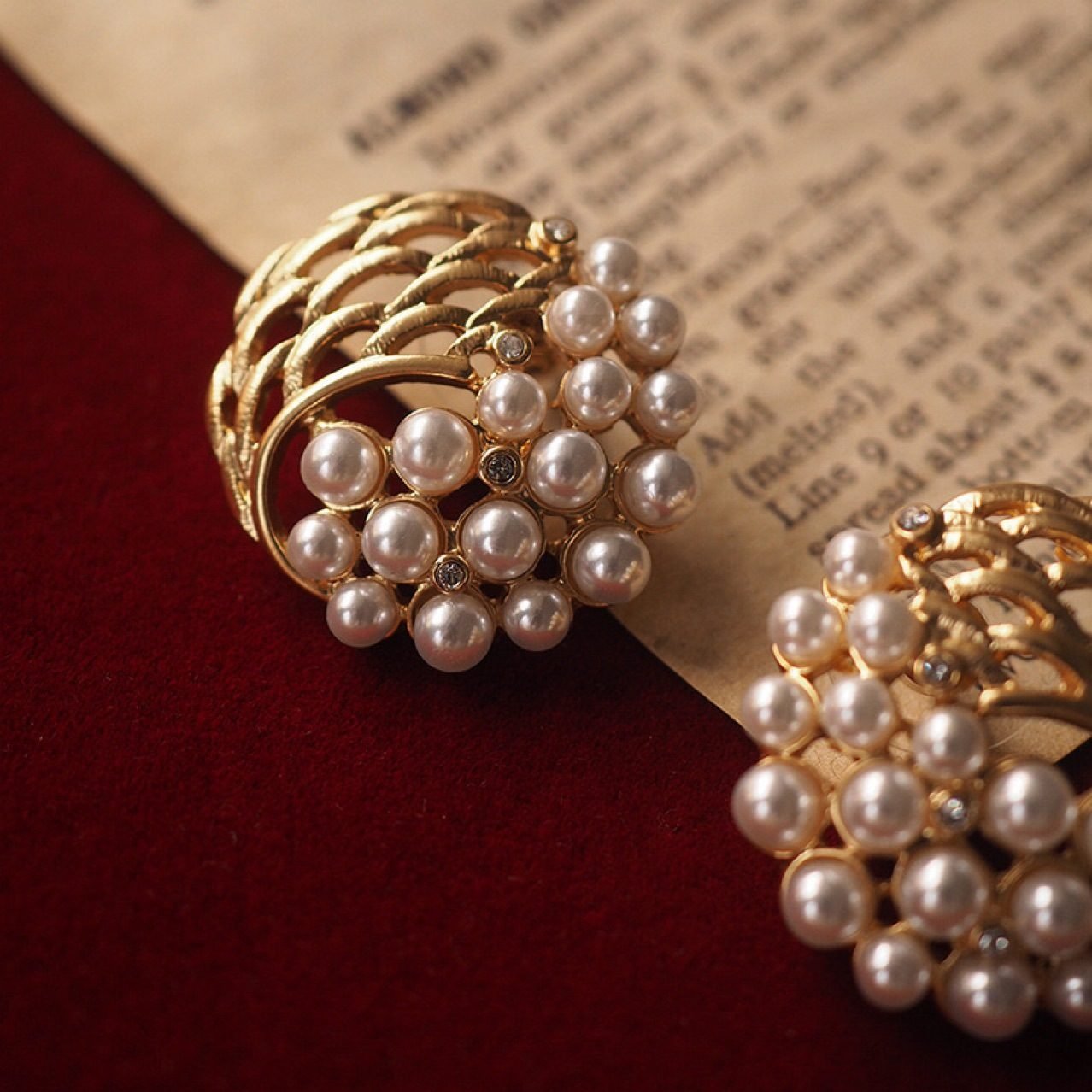 Pearl Floral Earrings - view 5
