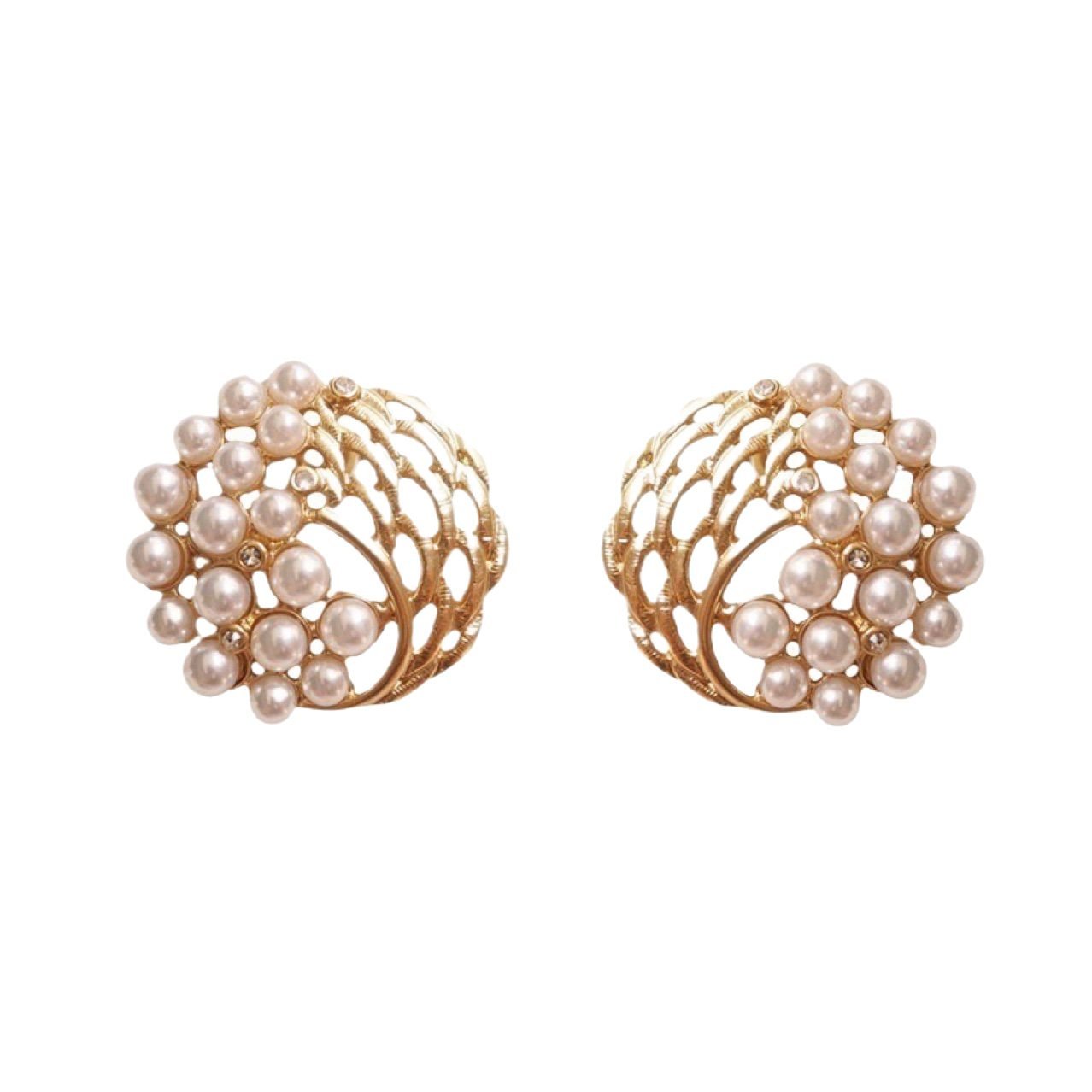 Pearl Floral Earrings - view 6