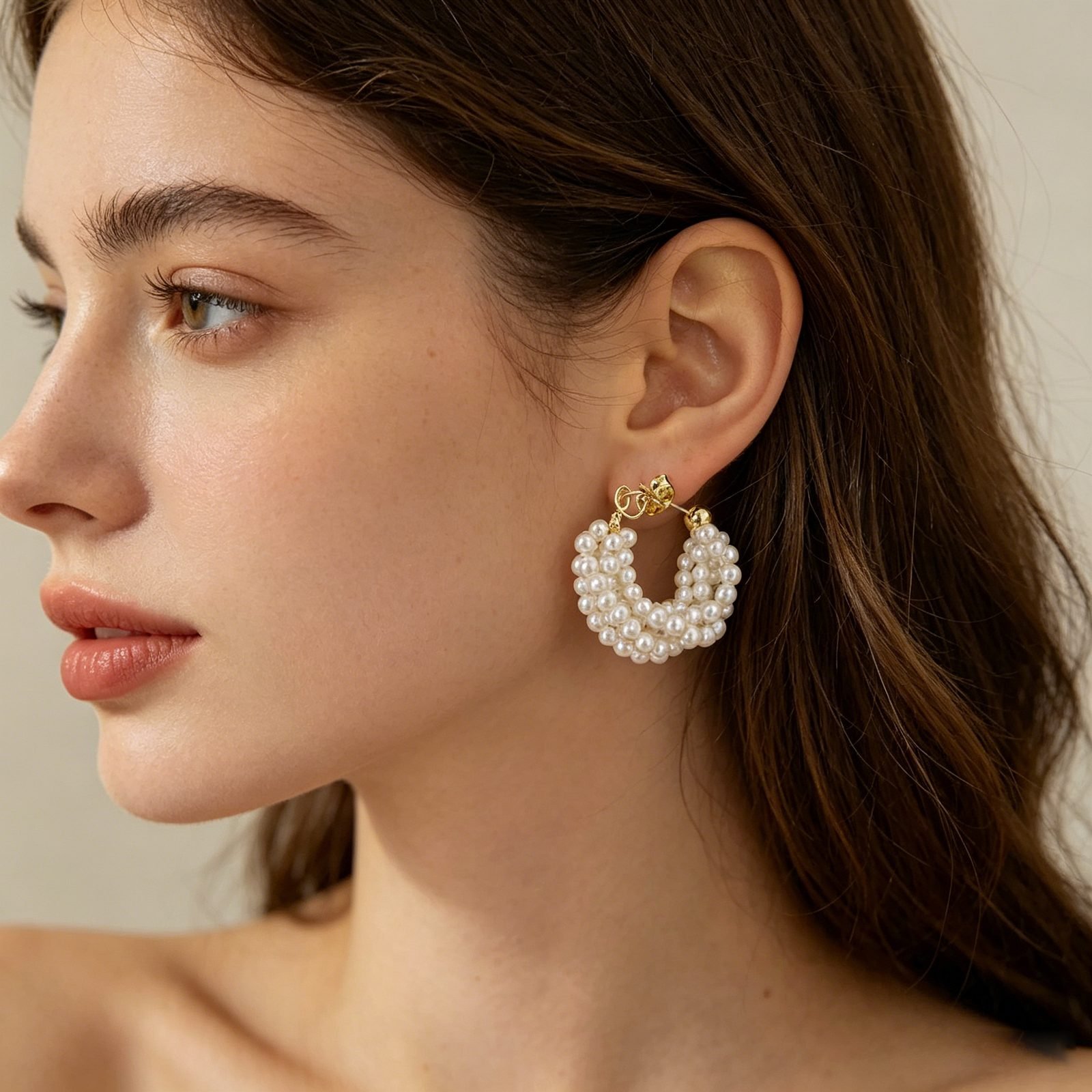 Pearl Stud Earrings No. 221 - view 2