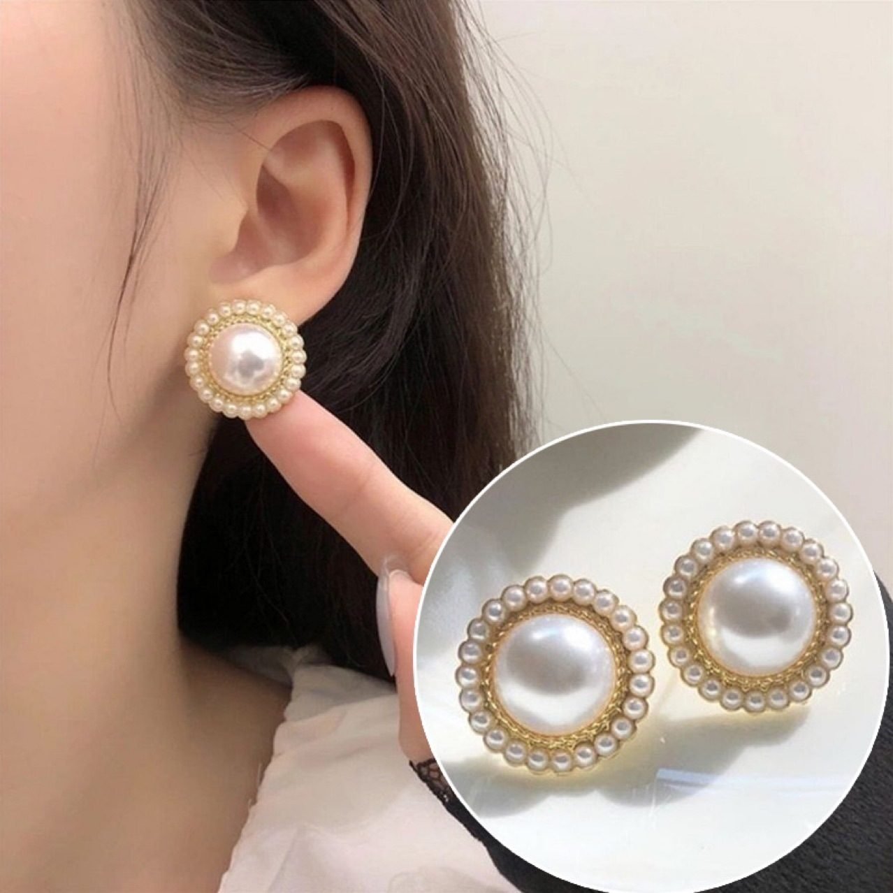 Pearl Stud Earrings No. 229 - view 2