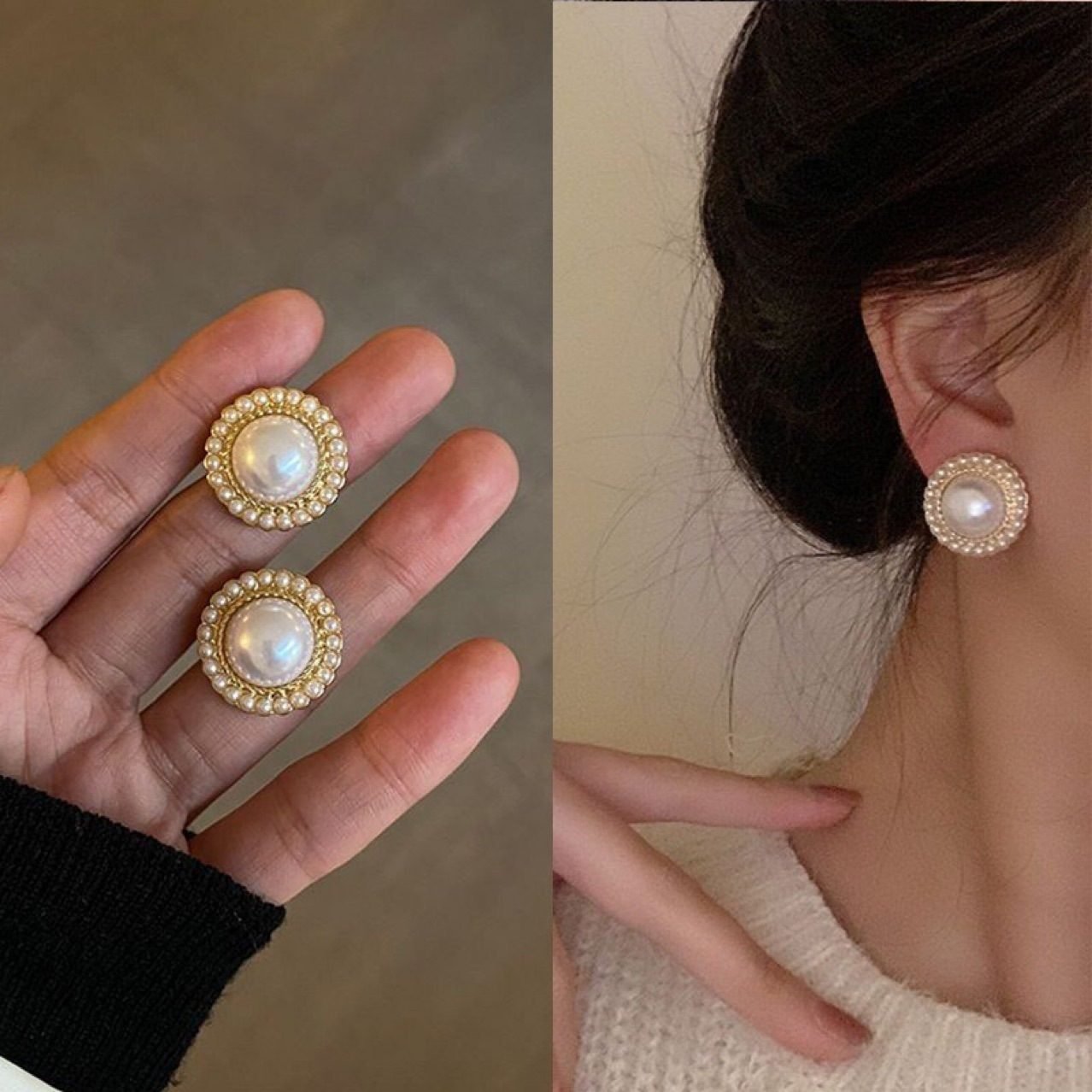 Pearl Stud Earrings No. 229 - view 4