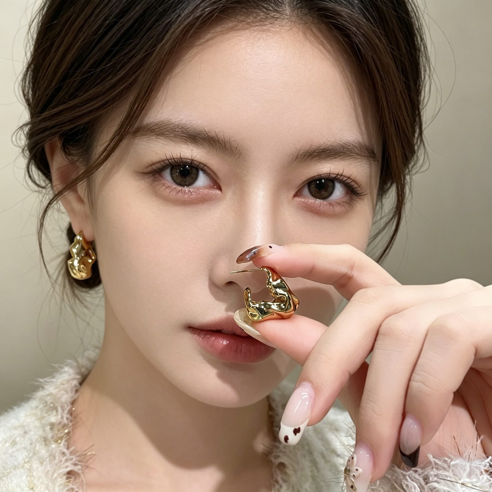 Minimal Stud Earrings No. 248 - view 1