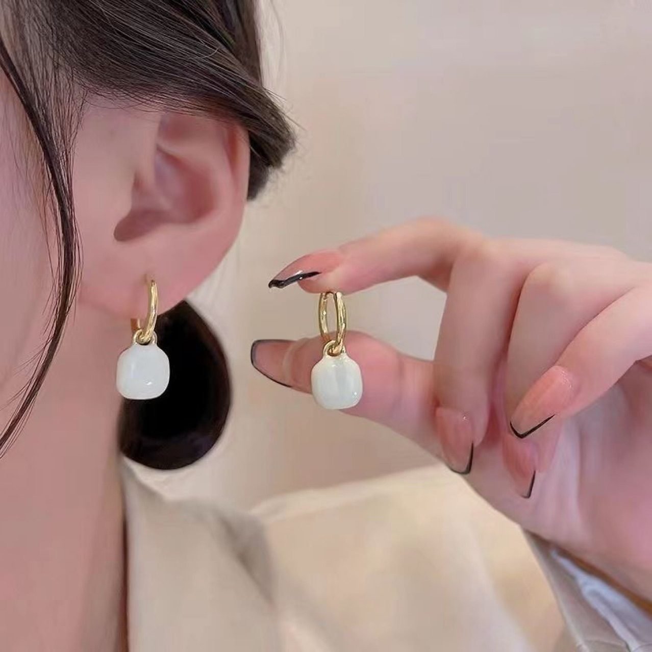 Heart Vintage Hoop Earrings - view 3