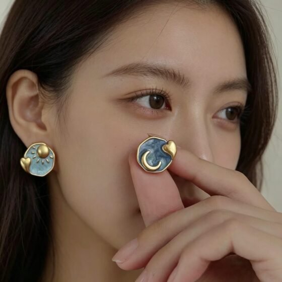 Celestial Sun Stud Earrings - view 1