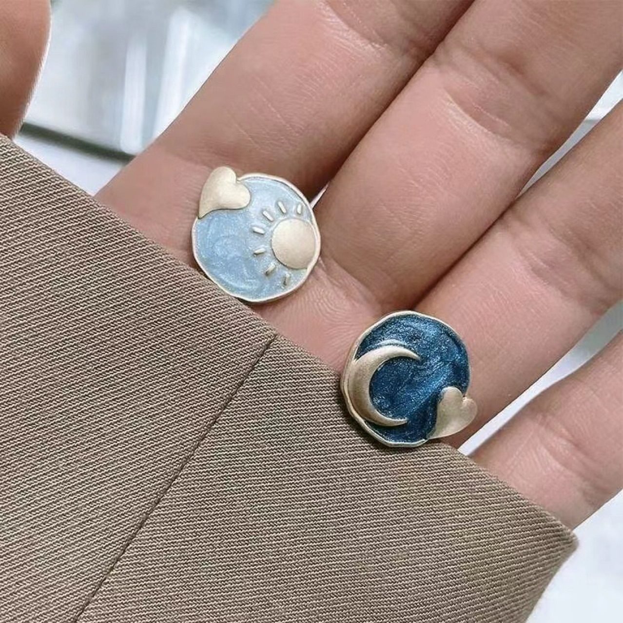 Celestial Sun Stud Earrings - view 3