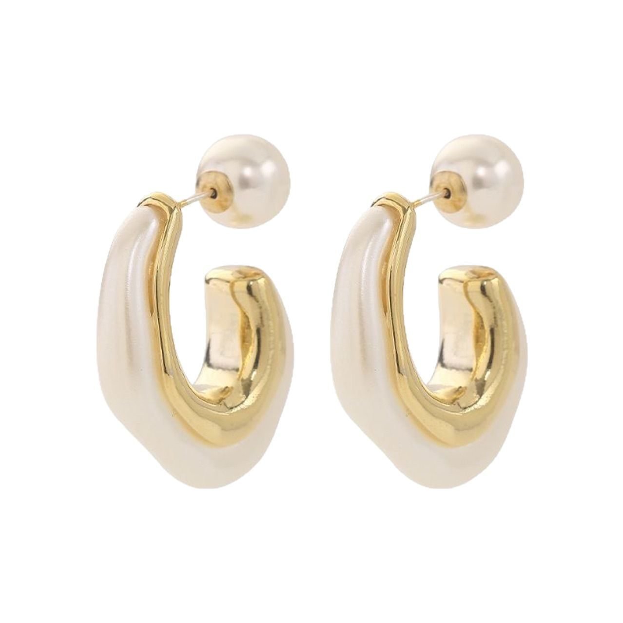 Pearl Sculptural Hoop Earrings No. 267 - view 6