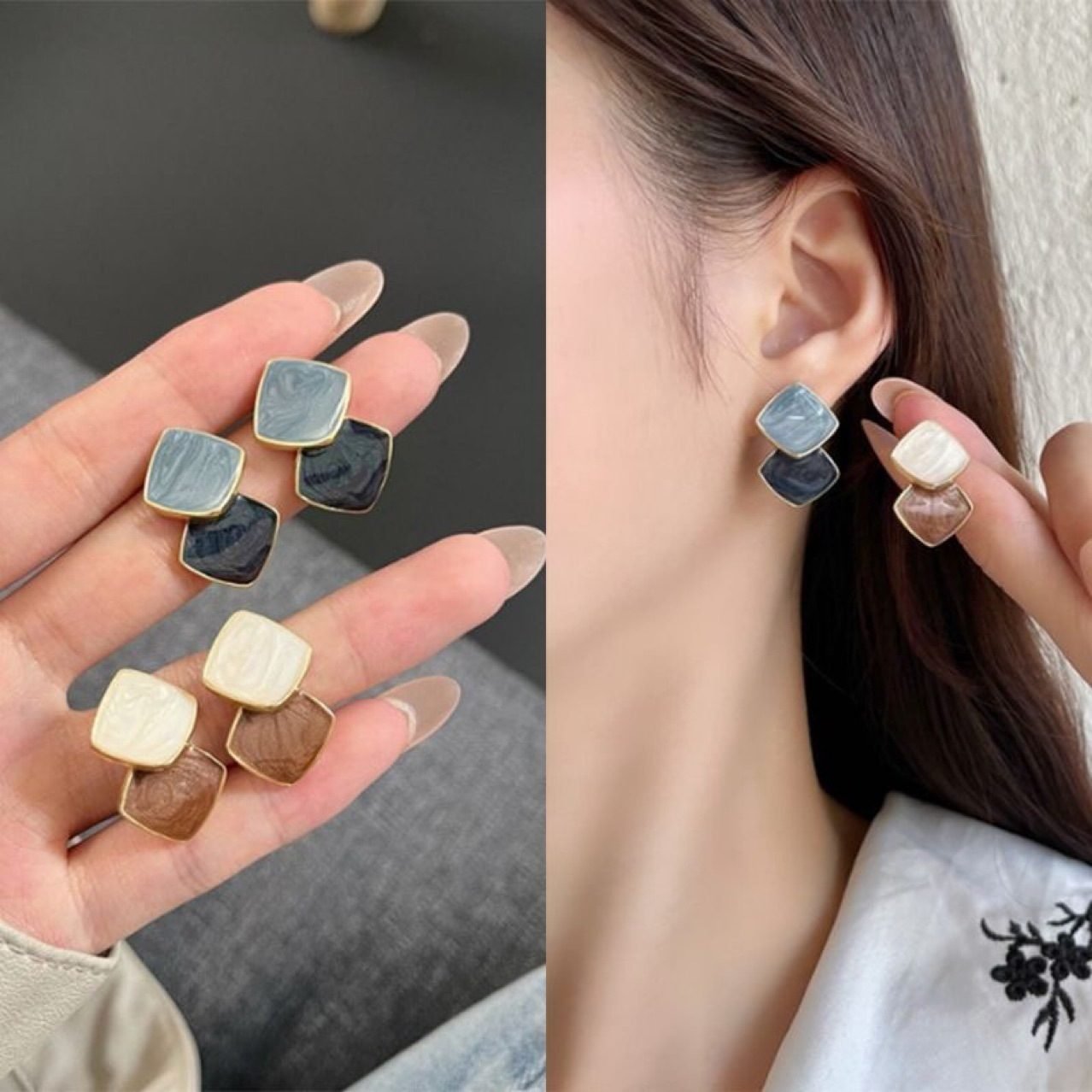 Minimal Drop Earrings - view 3
