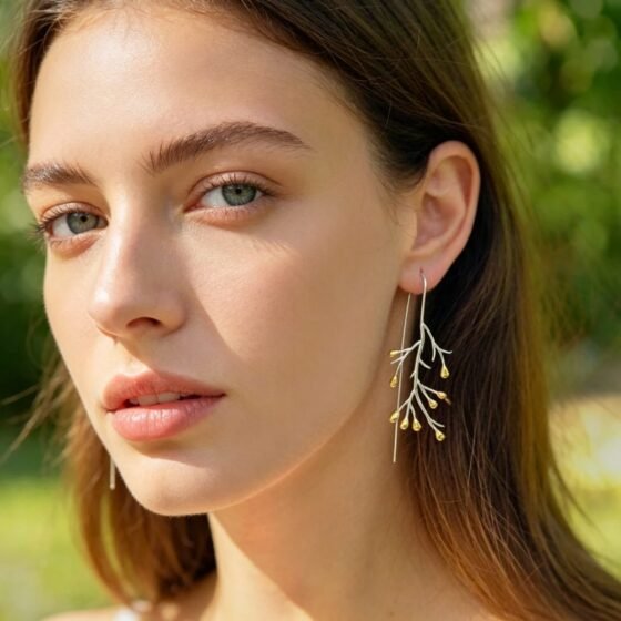 Leaf Drop Earrings No. 273 - view 1
