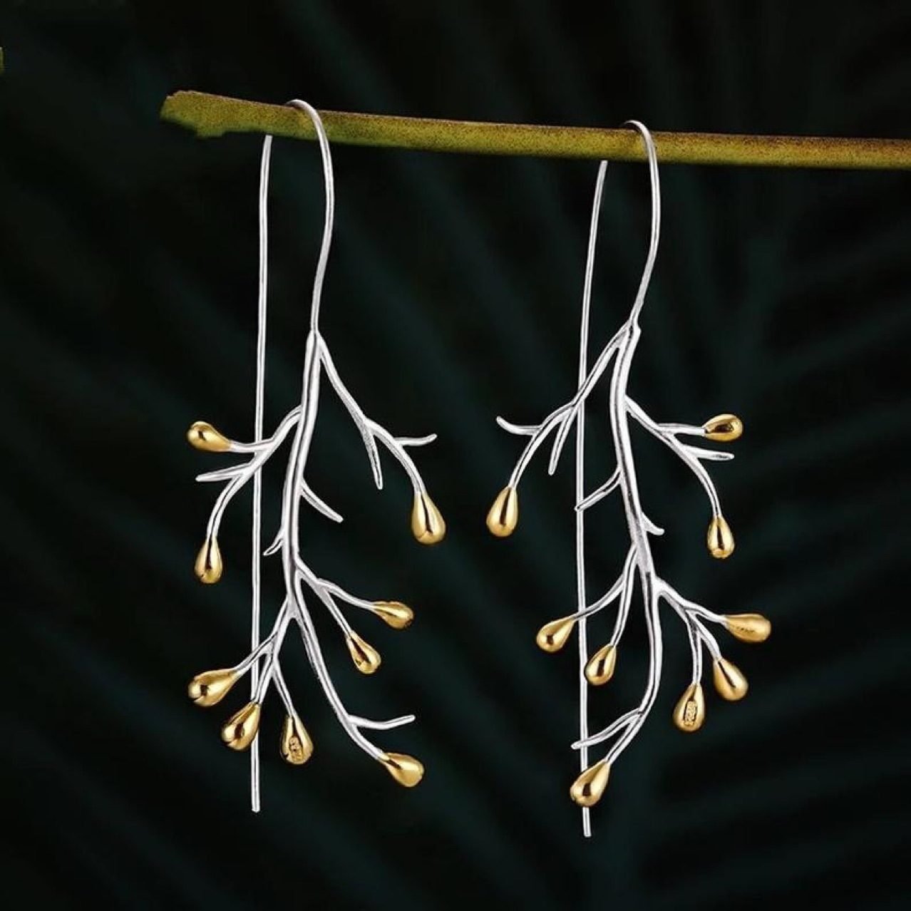 Leaf Drop Earrings No. 273 - view 2