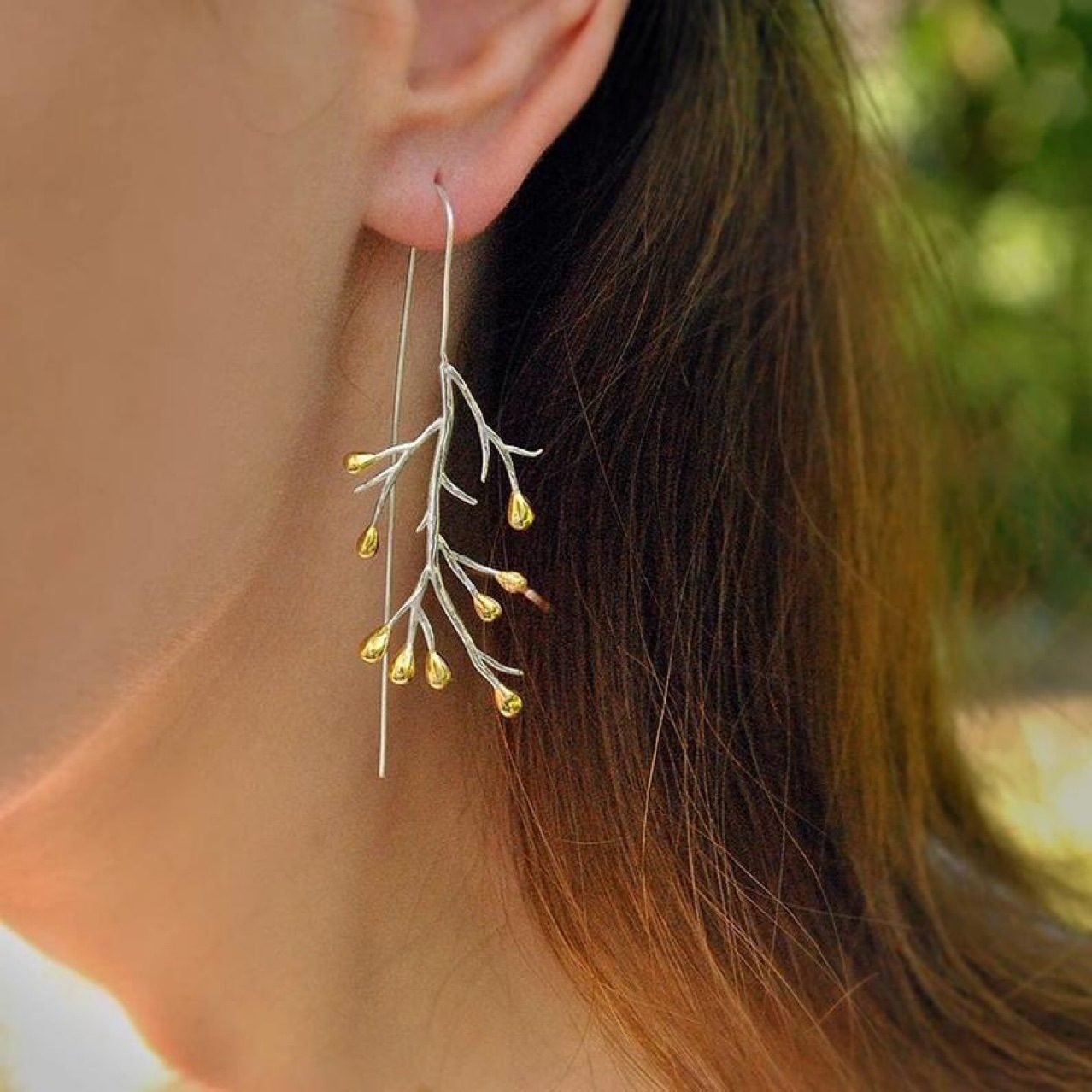 Leaf Drop Earrings No. 273 - view 4