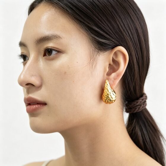 Dewdrop Sculptural Stud Earrings No. 284 - view 1