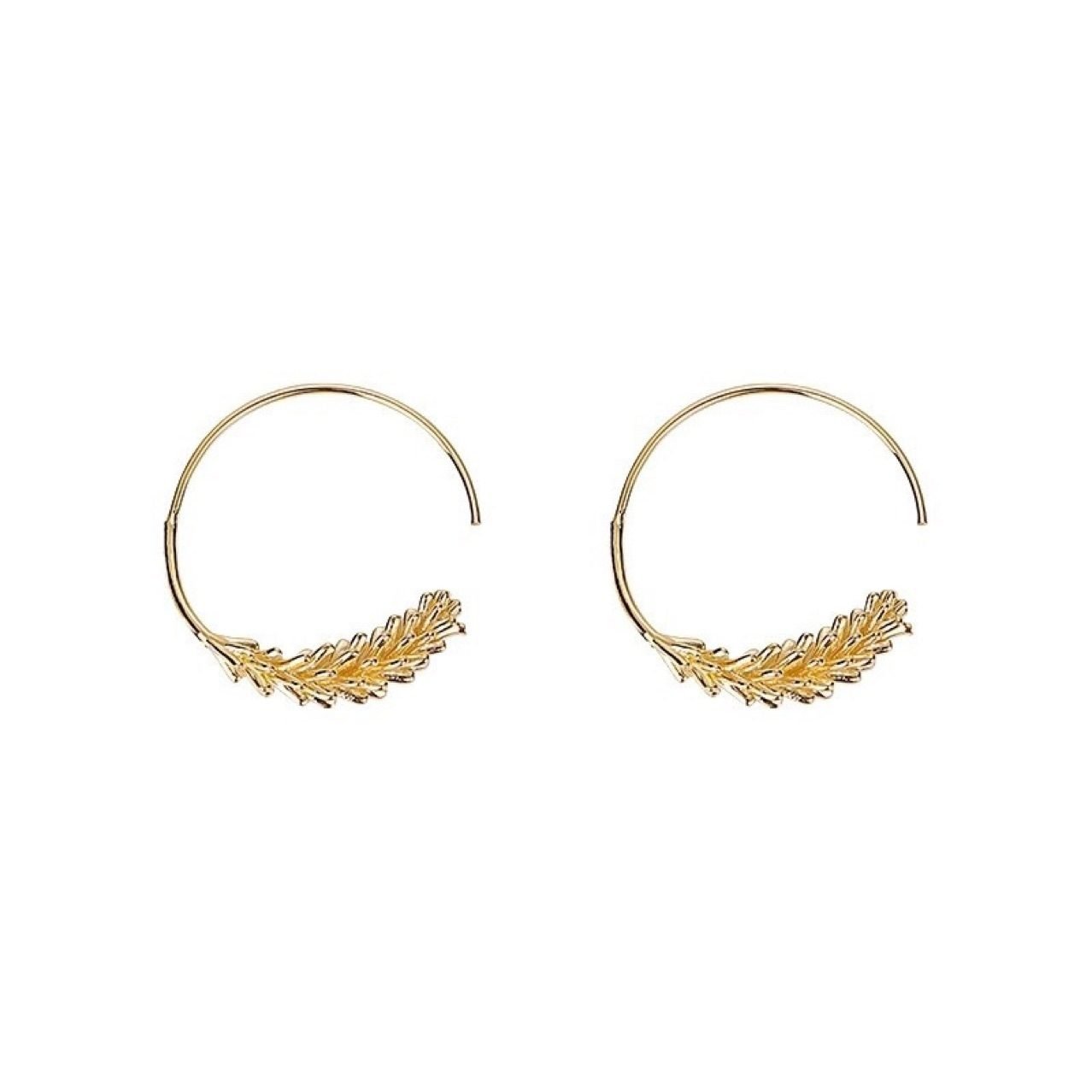 Leaf Hoop Earrings - view 7