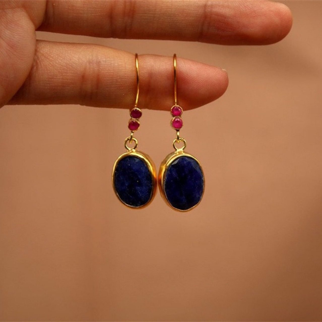 Dewdrop Lapis Drop Earrings - view 5