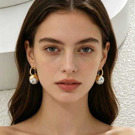 Pearl Vintage Hoop Earrings No. 296 - view 1