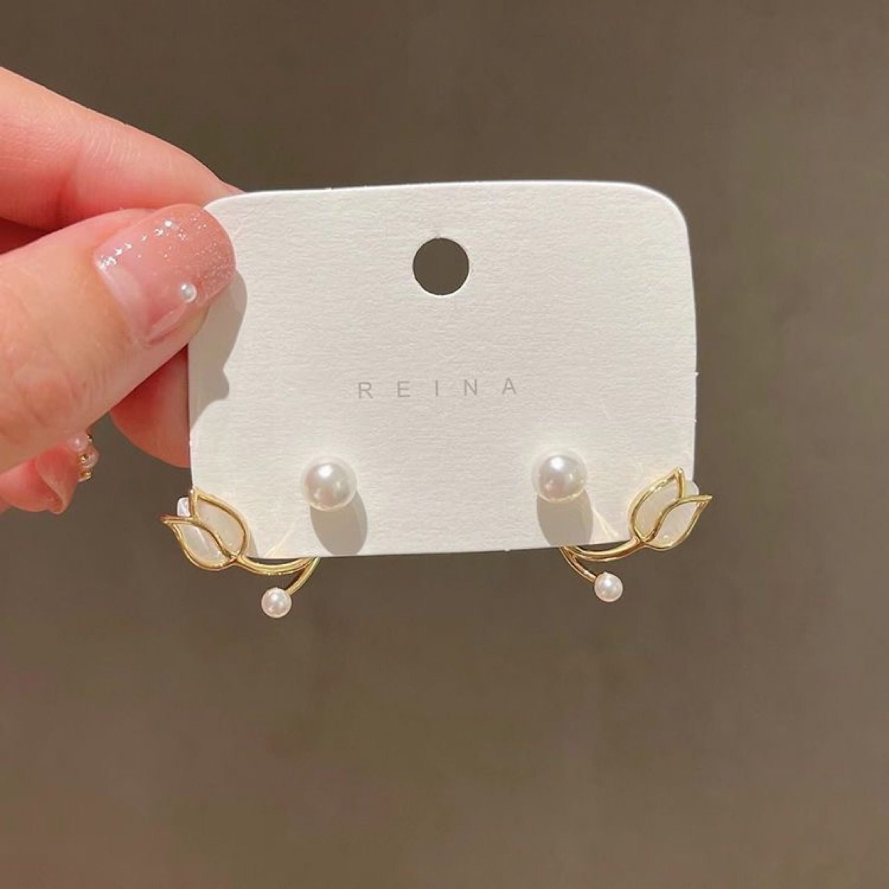 Pearl Daisy Stud Earrings - view 2