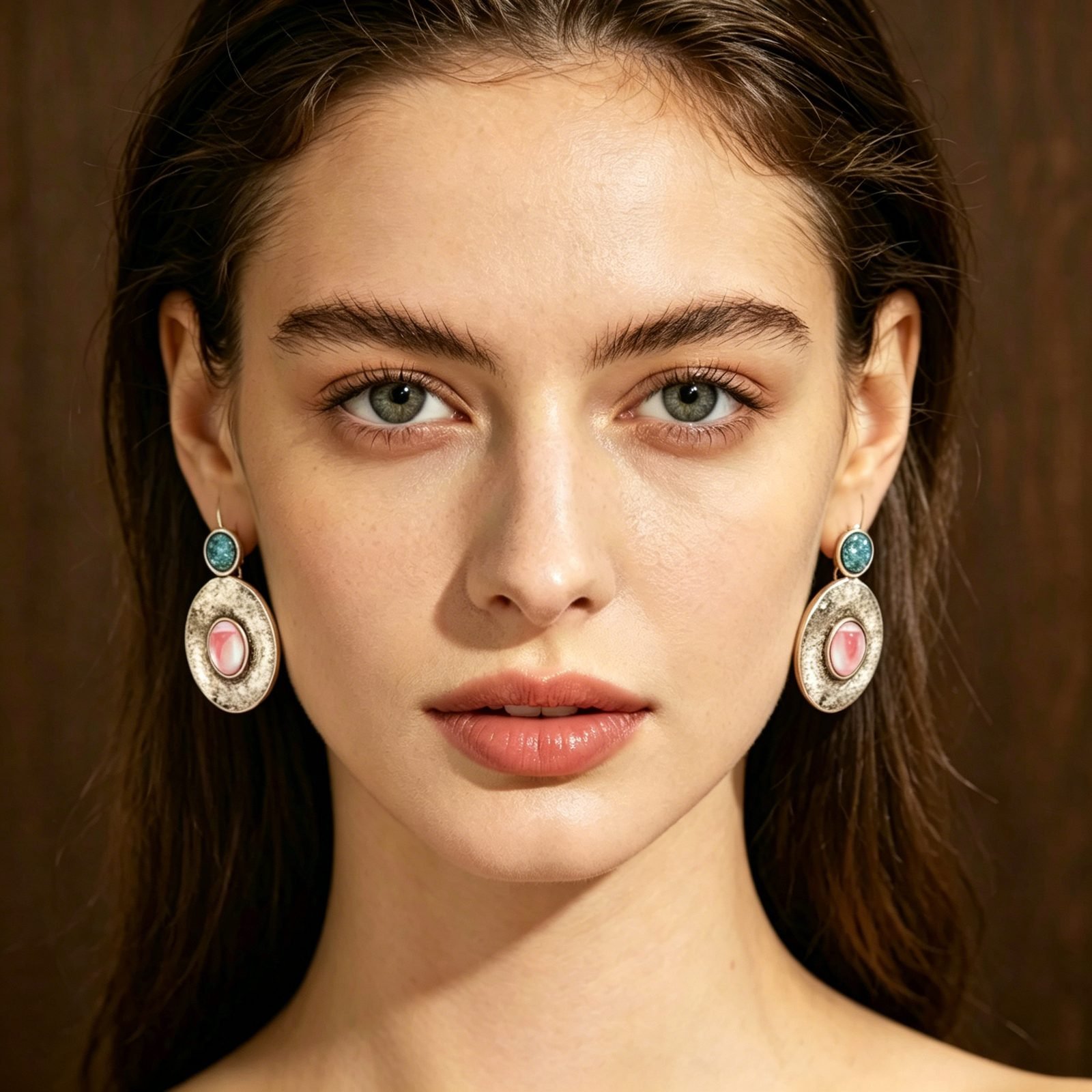 Gemstone Vintage Drop Earrings - view 1