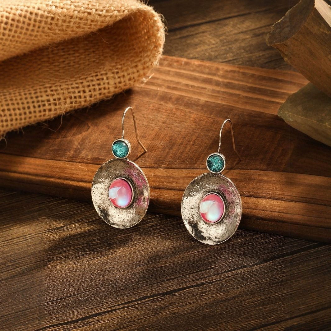 Gemstone Vintage Drop Earrings - view 3