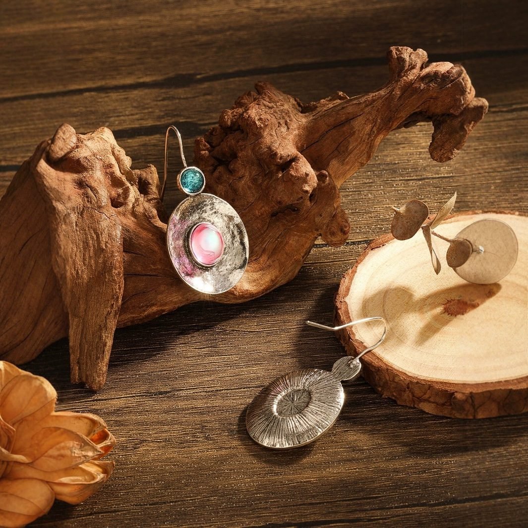 Gemstone Vintage Drop Earrings - view 4