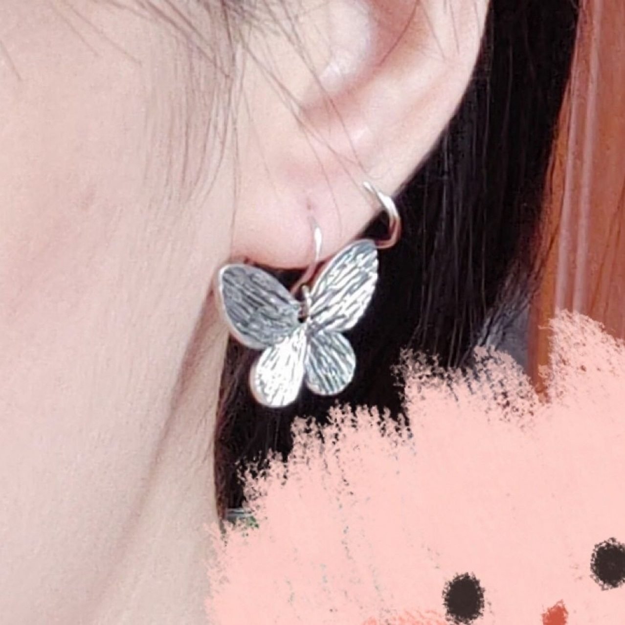 Butterfly Crystal Earrings - view 4