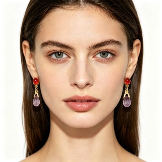 Dewdrop Gemstone Stud Earrings - view 1